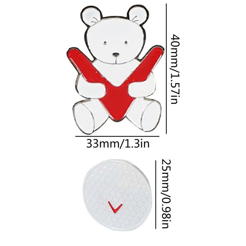 Bär Golfball Marker mit Hut Clip Bär Muster Emaille Golfball Marker mit Hut Clips magnetische Golfball Marker Hut Clip