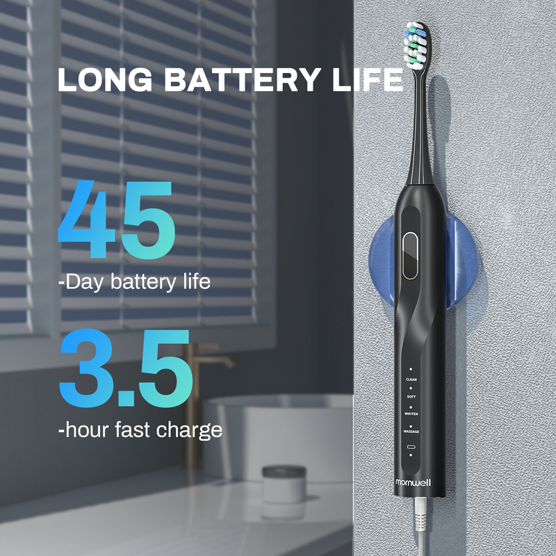 Mornwell Electric Sonic แปรงสีฟัน T38 USB Charge ผู้ใหญ่กันน้ำ Ultra Sonic อัตโนมัติฟันแปรง8แปรงเปลี่ยนหัว