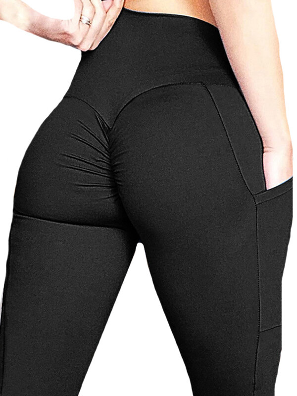 Sexy Leggings Stretch Fashion Women Yoga Pants Pockets High Waist Leggins Ankle Length Gym Fitness Sports Trousers