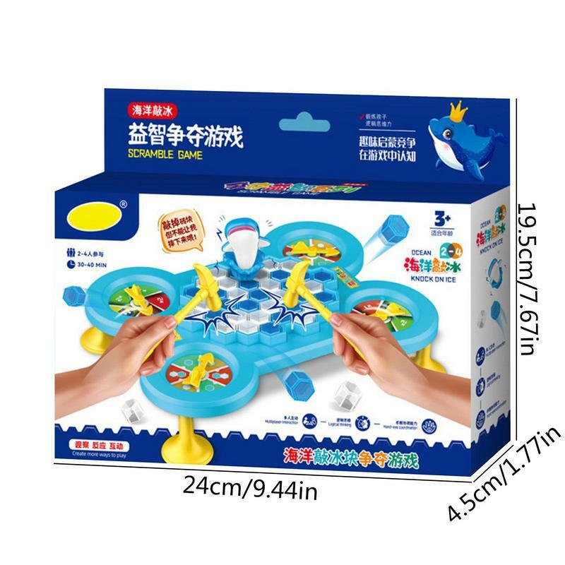 Children Save Animal Ice Breaking Game Parent-child Interactive Funny Family Animal Trap Toys Desktop Ice Cubes Balance Toy
