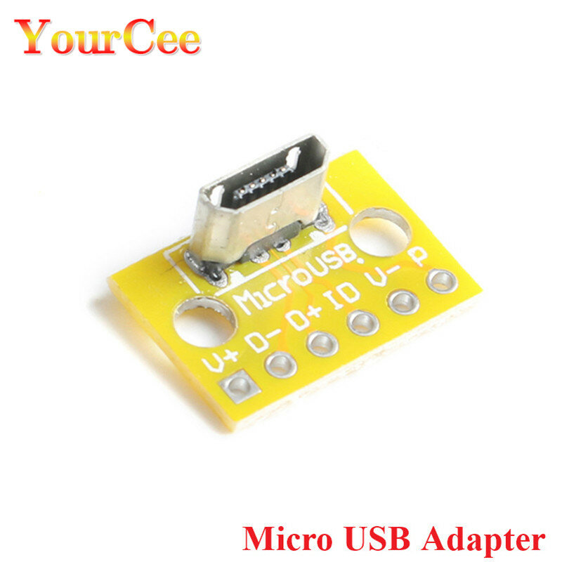 10/5/1 Pcs USB Micro USB 2.0 Female Socket With PCB Board USB Female Connector 2.54mm 180 Degree Vertical Type Adapter Board New