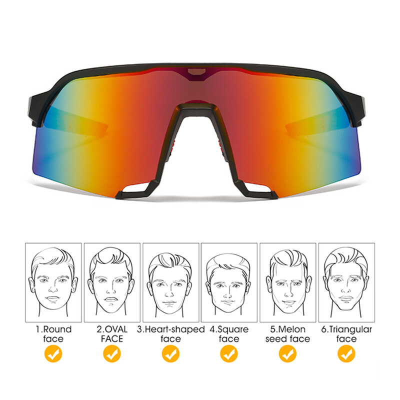 Kacamata bersepeda UV400, untuk berkendara MTB lensa terpolarisasi pria wanita tahan angin sepeda olahraga luar ruangan