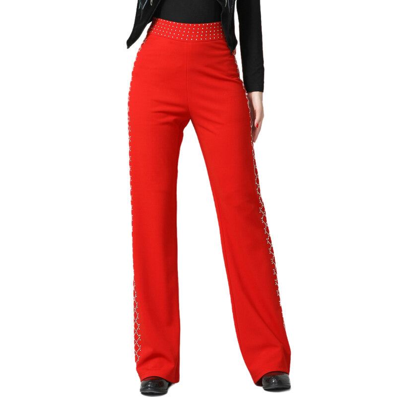2024 Sexy Solid Color Pants Set For Ladies Wide Leg Pants High Street Overalls Holiday Wear Mujer Daily Trousers Female Clothing
