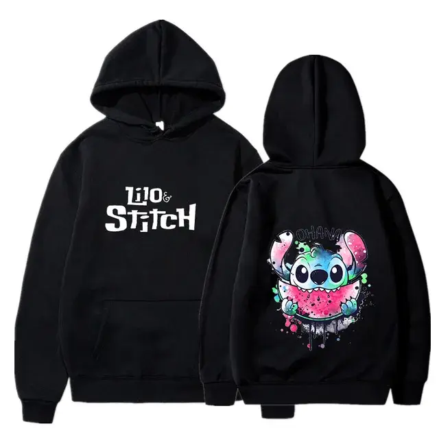 2024 Disney Lilo Stitch Thin Hoodie Sweatshirts Men Women Autumn Casual Harajuku Streetwear Hoodies Pullover Tops