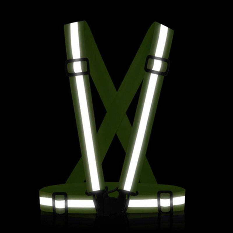1 szt. Unisex szelki nocne do biegania odblaskowe męskie szelki kolorowe regulowane świecące szerokie szelki młodzieżowe sportowe pasy