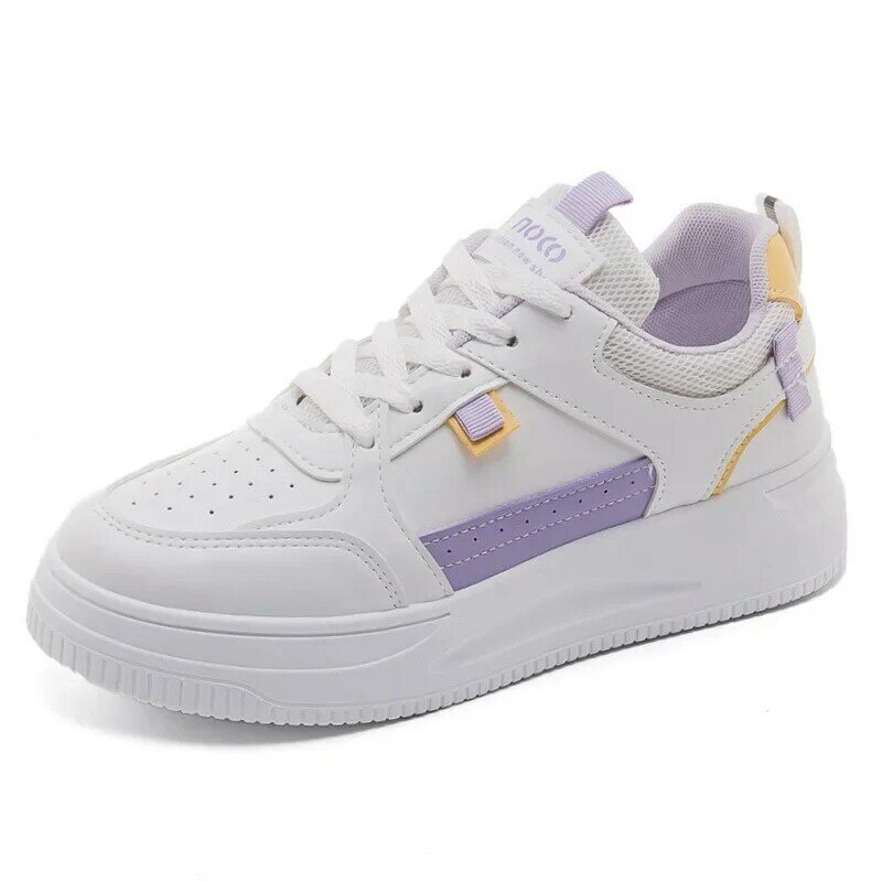 Comemore modna tęcza białe koturny buty sportowe na platformie damskie 2024 nowa koronkowa do góry wulkanizowane buty kobiety Casual Women Sneakers