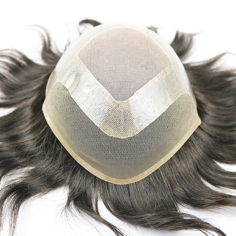Najlepsza jakość wytrzymała baza puz i koronki Versalite tupecik dla mężczyzn 100% ludzkich włosów kapilary naturalną linią włosów męskie peruki wyprzedaż