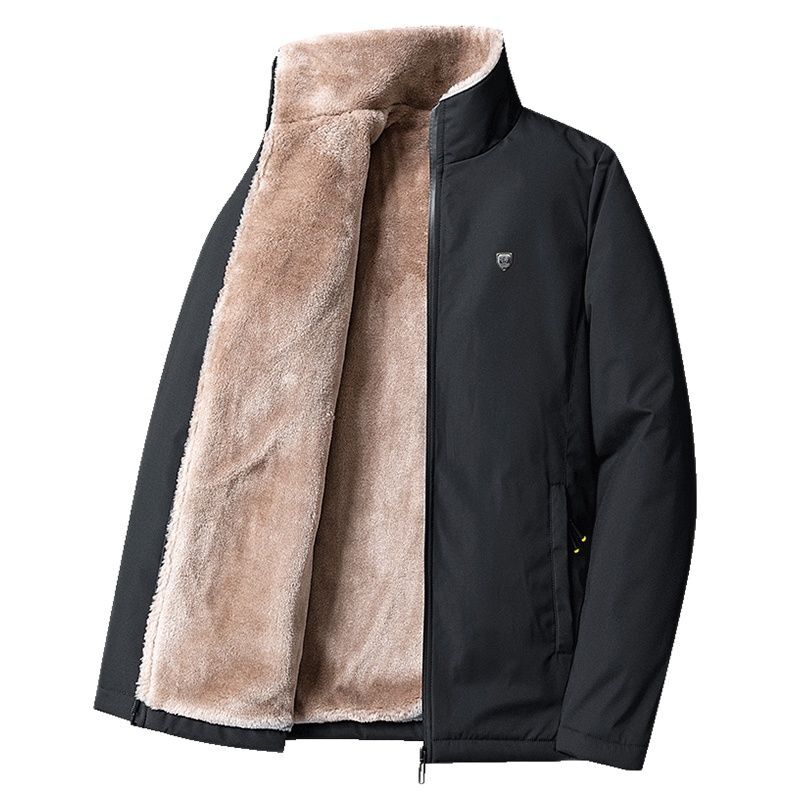 Uomo 2023 moda Casual cappotti solidi autunno inverno antivento caldo spesso giacche in pile uomo marca Outwear giacca classica all'aperto