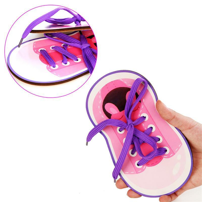 Обувная тренировочная игрушка Монтессори со шнуровкой обучающие игрушки для обучения завязыванию и раннему обучению базовые жизненные навыки игрушка сенсорная доска игрушки