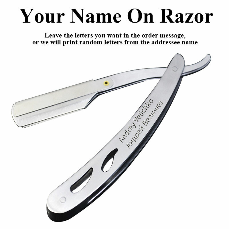 Maquinilla de afeitar de acero inoxidable para hombres, herramientas de barbero, cuchillas de afeitar, cuchillo de afeitar plegable