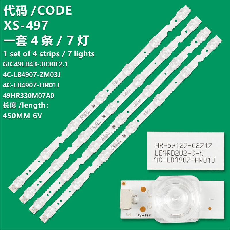 Tira de luz LCD aplicable a TCL 49A260 49A261 4C-LB4907-HR01J 49HR330M07A0 V3