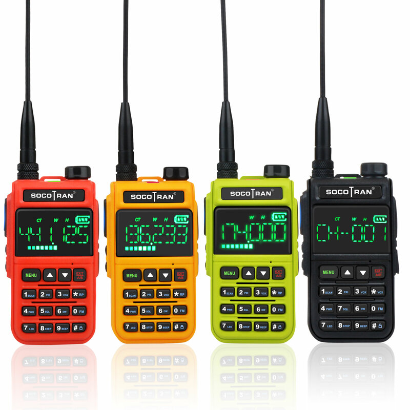 SOCOTRAN-Walkie Talkie de banda aérea, Radio portátil de 118-136MHz, RX, UV-5118, 66-660MHz, FM, 128 canales, NOAA, clonación inalámbrica