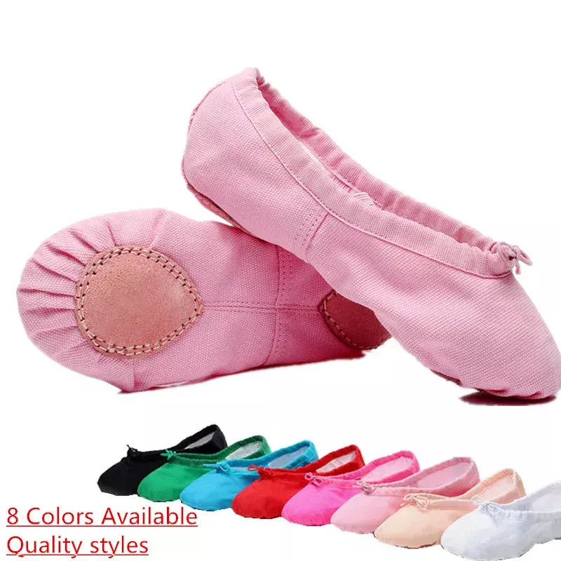 Zapatos De Ballet para niña, Zapatillas De Yoga De Punta, color rosa, azul, rosa, rojo, negro, blanco y verde