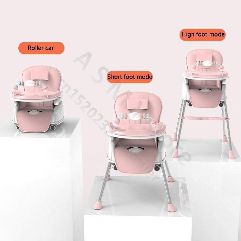 Cadeira dobrável para bebê, Cadeira infantil, Cadeira alta para crianças, Alimentando mesa de bebê e cadeira para criança booster seat