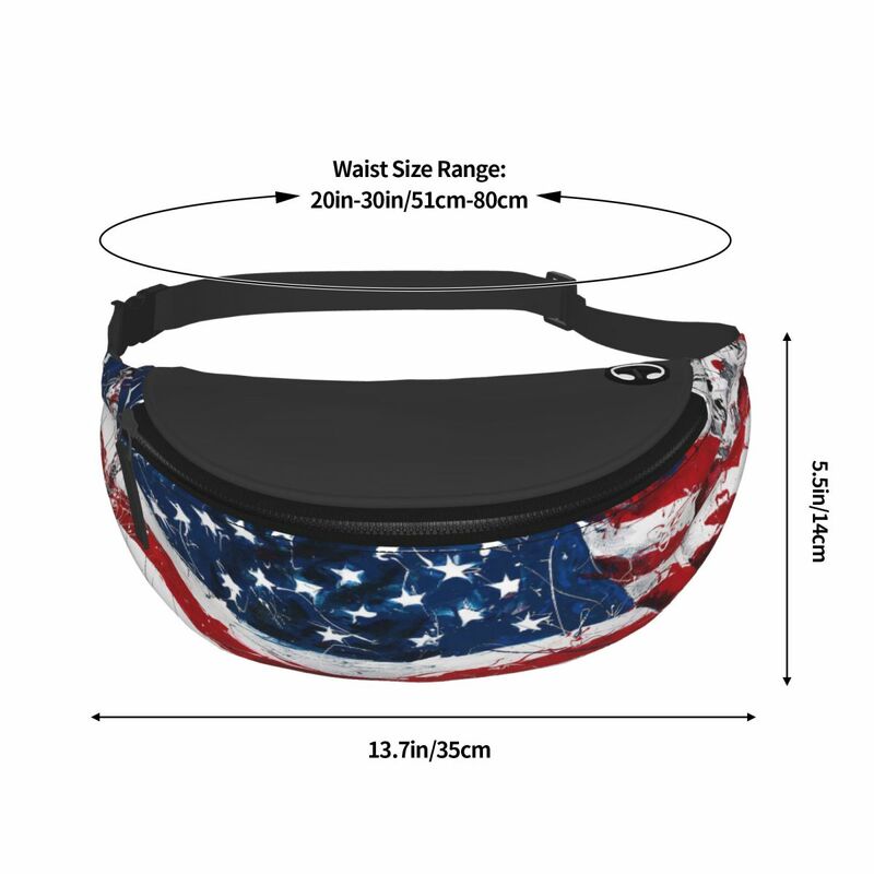 Riñonera de moda Unisex, bolso de pecho americano, bandera de EE. UU.