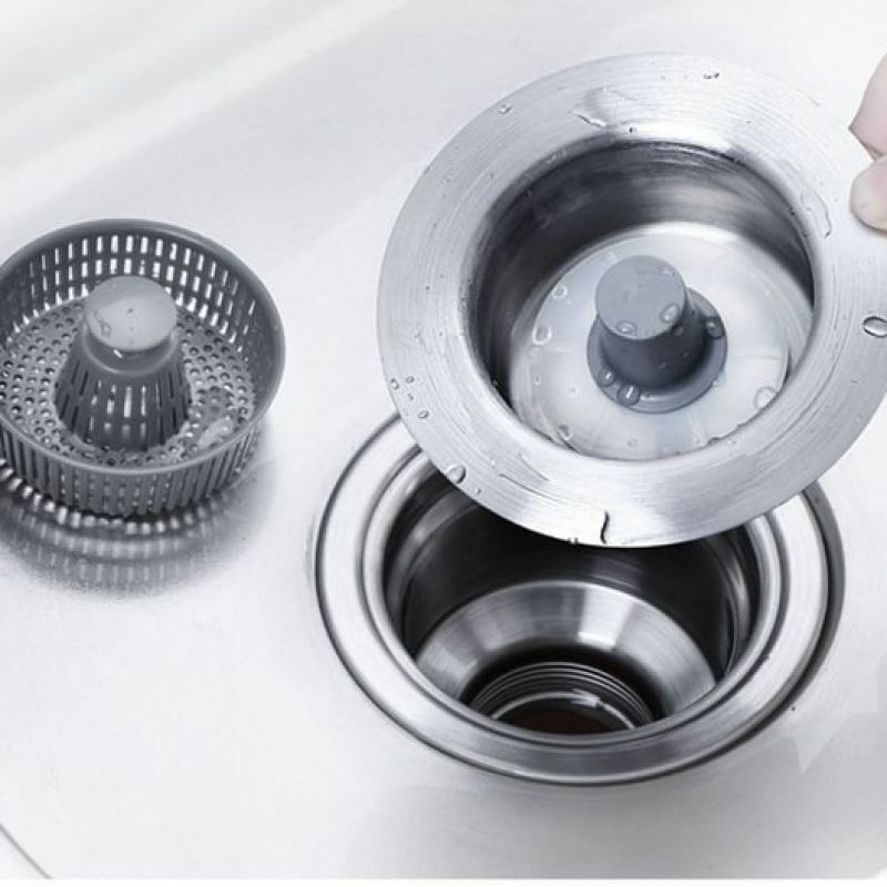 ที่กรองอ่างล้างจานในครัวแบบ3 -in-1 304ที่อุดอ่างล้างจานแบบป็อปอัพทำจากสเตนเลสอุปกรณ์เสริมที่กรองท่อระบายน้ำ