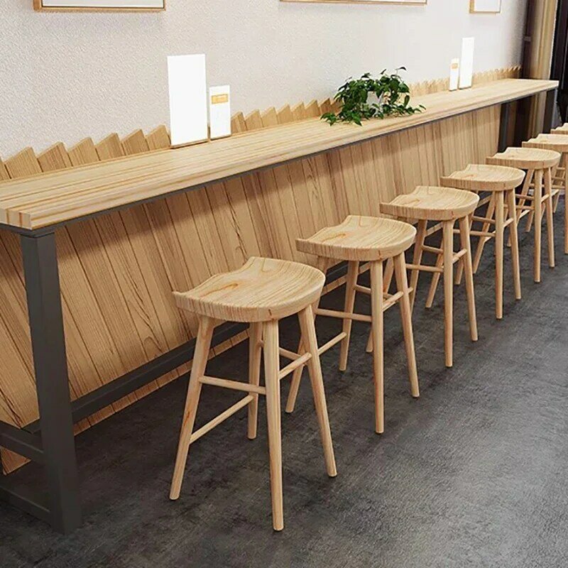 เก้าอี้บาร์ไม้สำหรับระเบียงเก้าอี้กลางแจ้งแบบเรียบง่ายกันน้ำได้โต๊ะต้อนรับแบบนอร์ดิกห้องครัวสมัยใหม่ cadeiras ของใช้ในครัวเรือน