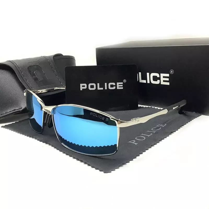 Quadratische volle Rahmen polarisierte Retro Sonnenbrille Polizist Mode Brille Marke Designer Sonnenbrille Spiegel Luxus für Männer Frauen