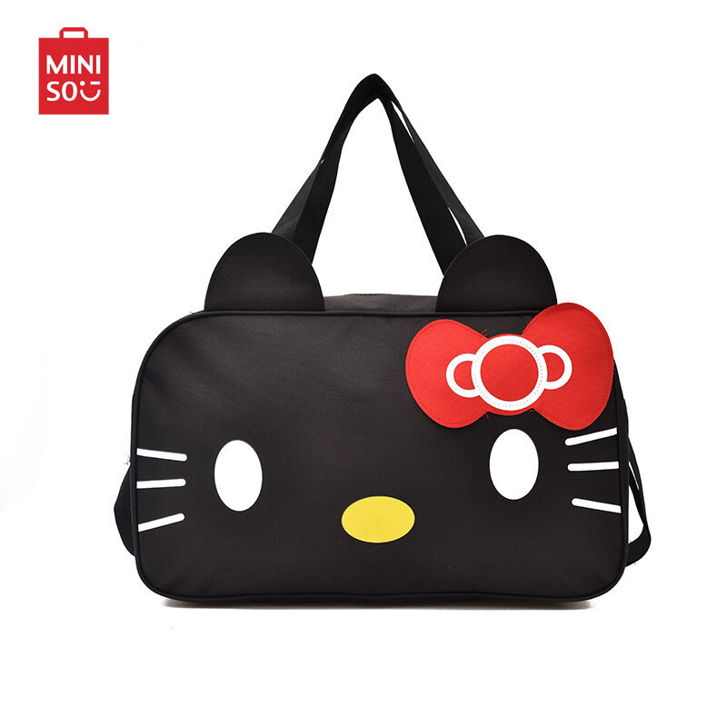 Модная дорожная сумка Hello Kitty, водонепроницаемая вместительная Милая мультяшная сумка для багажа, Женская портативная спортивная сумка из ткани Оксфорд