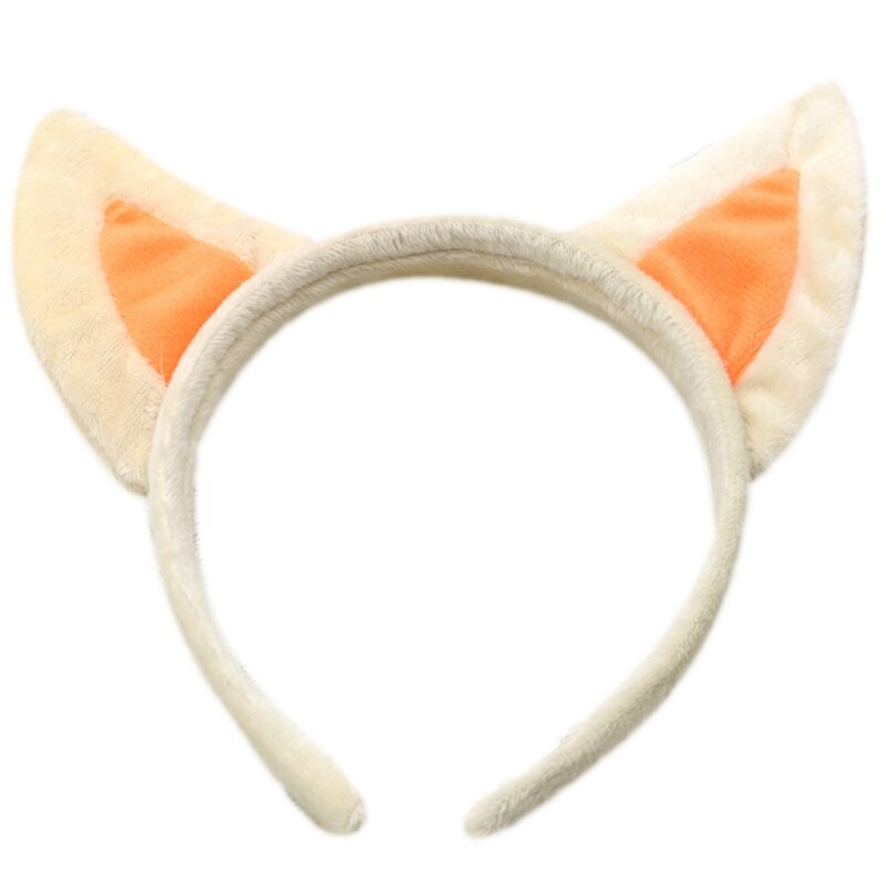 Pluszowy lis kot opaski futrzane uszy zwierząt z kreskówek obręcz do włosów puszyste słodkie akcesoria do włosów kostium imprezowy rekwizyty fotograficzne