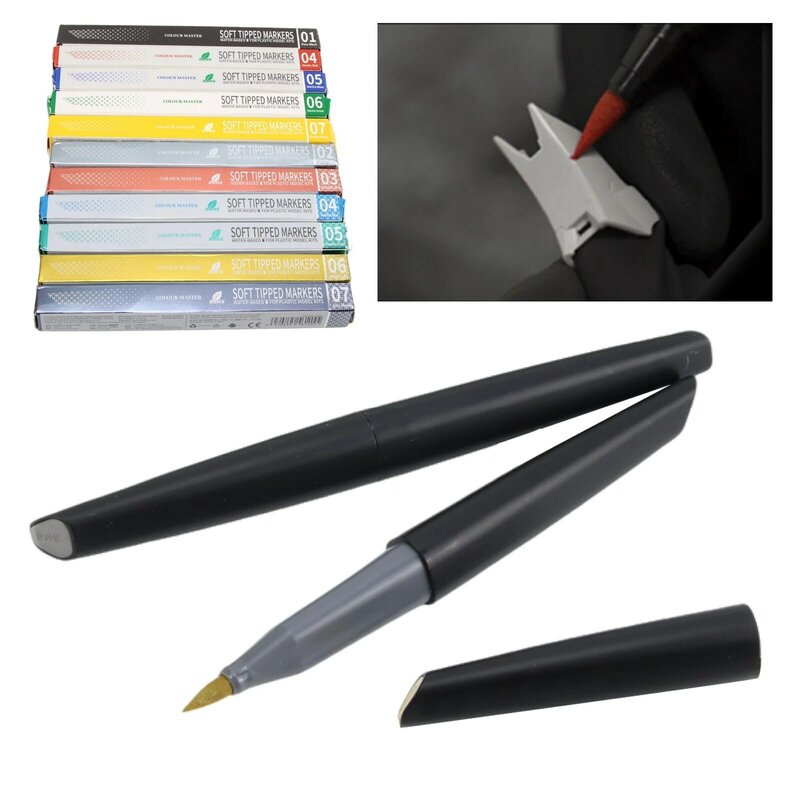 Dspiae ปากกามาร์กเกอร์ปลายนุ่มชุดปากกาพู่กัน11สีชุดปากกาสีแดงน้ำเงินเขียวเหลืองดำเหลืองเทาทอง11ชิ้น/เซ็ต