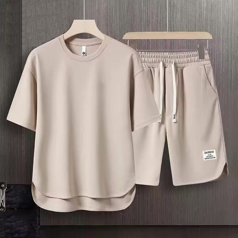 Conjunto de dos piezas de moda coreana para hombre, camiseta de manga corta y pantalones cortos, conjuntos sueltos, ropa de diseñador, chándales de verano