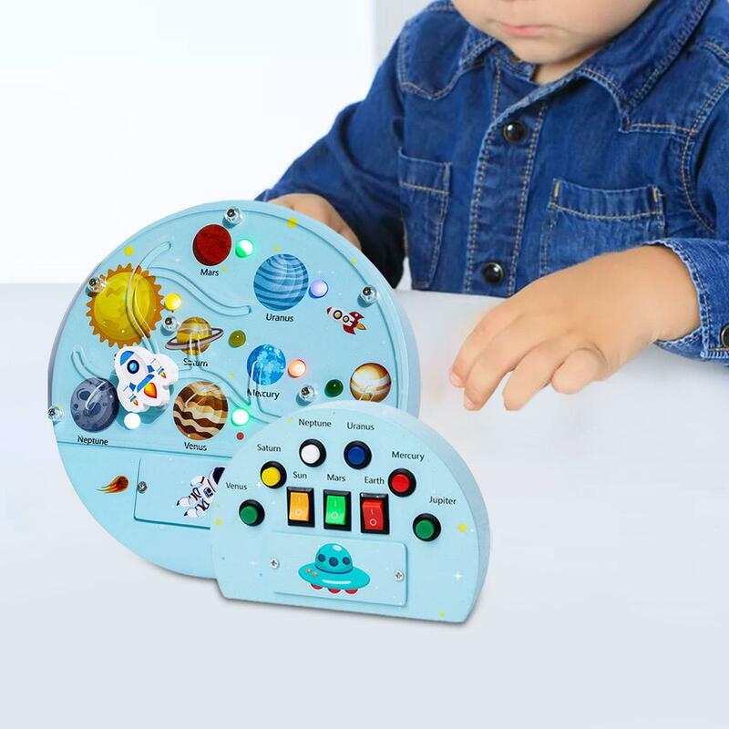 Educação Infantil Placa Sensorial com Interruptor de Luz para Crianças, Brinquedos de Viagem do Bebê, Crianças Pré-Escolar, Presentes Infantis, Ocupados, Switch, 1-3