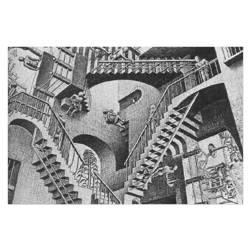Ilusiones ópticas M C Escher rompecabezas, foto personalizada, regalo, rompecabezas de animales de madera