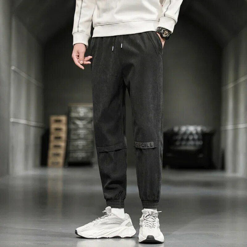 Men's Spring New Korean Fashion Sports Pants Loose Versatile Fashion Workwear Casual Pants Solid Plus Size