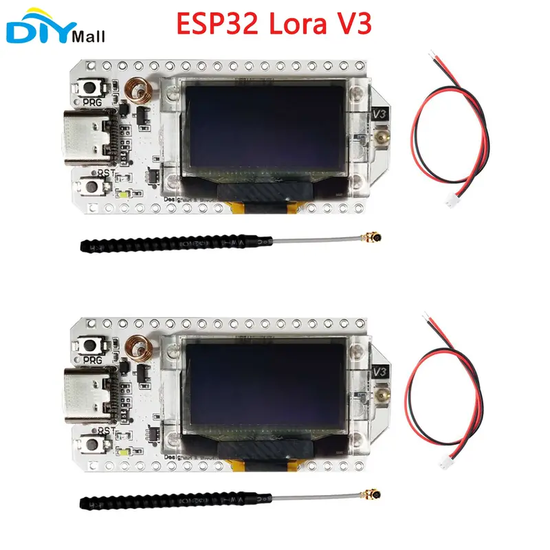 2Sets LoRa32-V3 0.96" OLED Node Development Board HTIT-WB32LA_V3 LoRa32 SX1262 Wifi BLE Lora Display Kit 863-928Mhz with Antenna