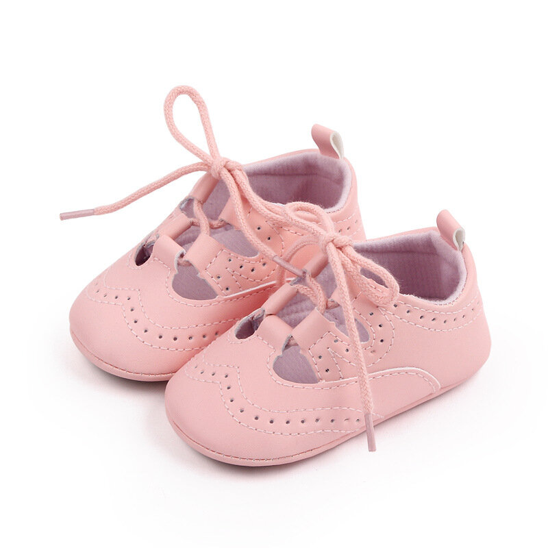Zapatos informales de cuero PU para bebé recién nacido, mocasines antideslizantes con suela de goma para primeros pasos