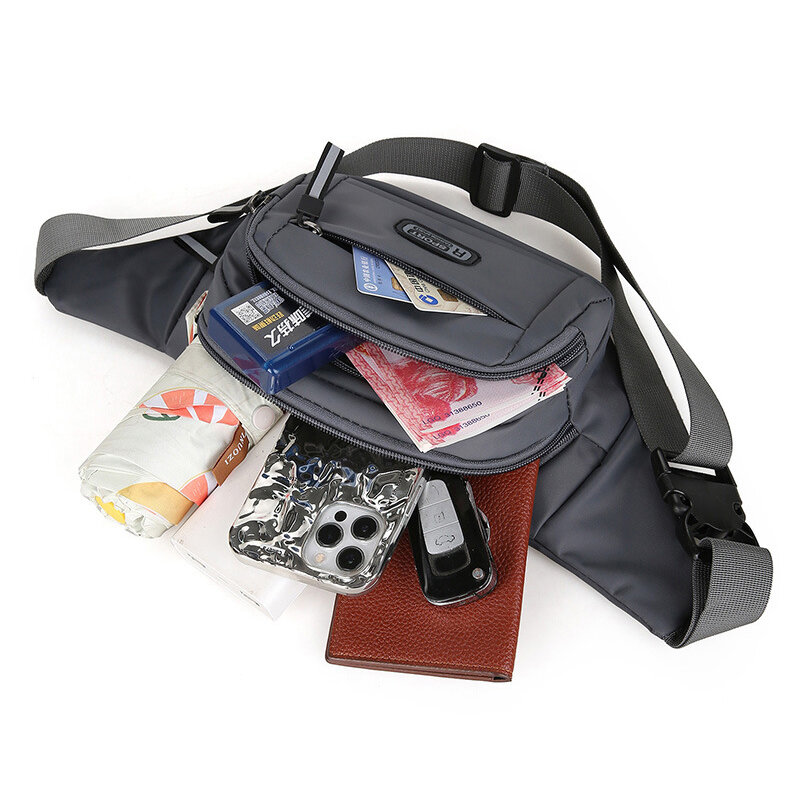 Bolsa cintura para homens e mulheres, repelente de água, multifuncional, de grande capacidade, caixa resistente ao desgaste, bolsa esportiva para celular