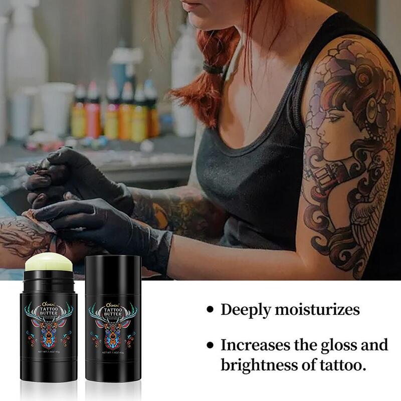 Cuidados com Tatuagem e Bordados em Bastão Creme Rotativo, Coloração Fixadora OCHEAL, Nutrição Hidratante, Suave Não Irritante, 40g, U1R6