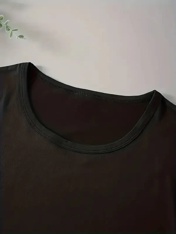 Camiseta de strass extragrande feminina, manga curta, gola O, elástica, solta, plus size, tops de rua, camiseta preta elegante, verão, 2024