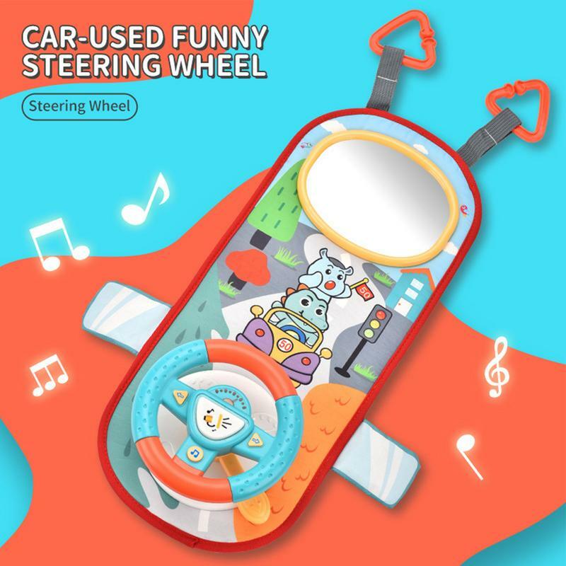 Kids Steering Wheel Toy Children's Educational Sounding Toy 360 Rotating Funny Interactive Pretend Play & Simulated Driving Toy