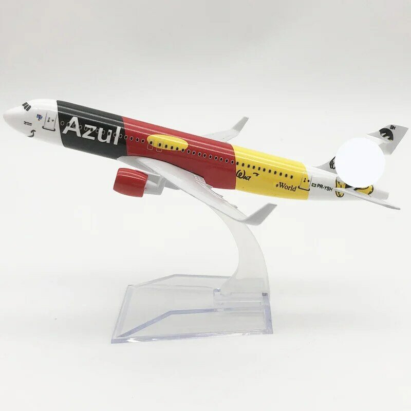 Azul-Brazilian Airlines A320 Modelo de avião metálico, 16cm, aeronave, tela de colecionador, presente infantil