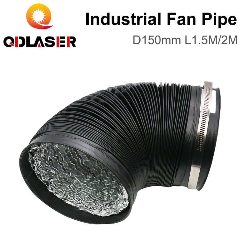 QDLASER-Tubo de escape flexível, duto de alumínio, entrada de tubo telescópico, 150mm, 2m por lote