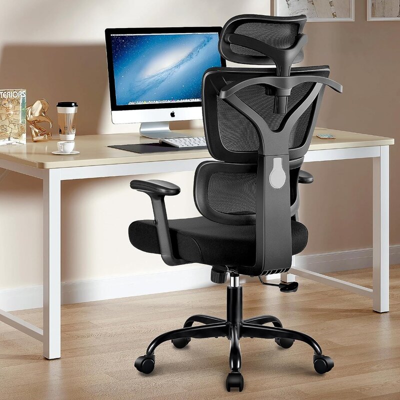 Silla de oficina ergonómica, asiento de escritorio con respaldo alto, grande y alto, reclinable, cómoda, soporte Lumbar para el hogar y la Oficina