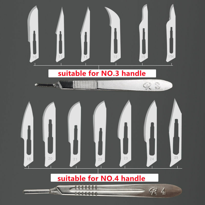 Couteau de scalpel sphérique en acier au carbone, 20-100 pièces, pour bricolage, réparation de téléphone, toilettage d'animaux