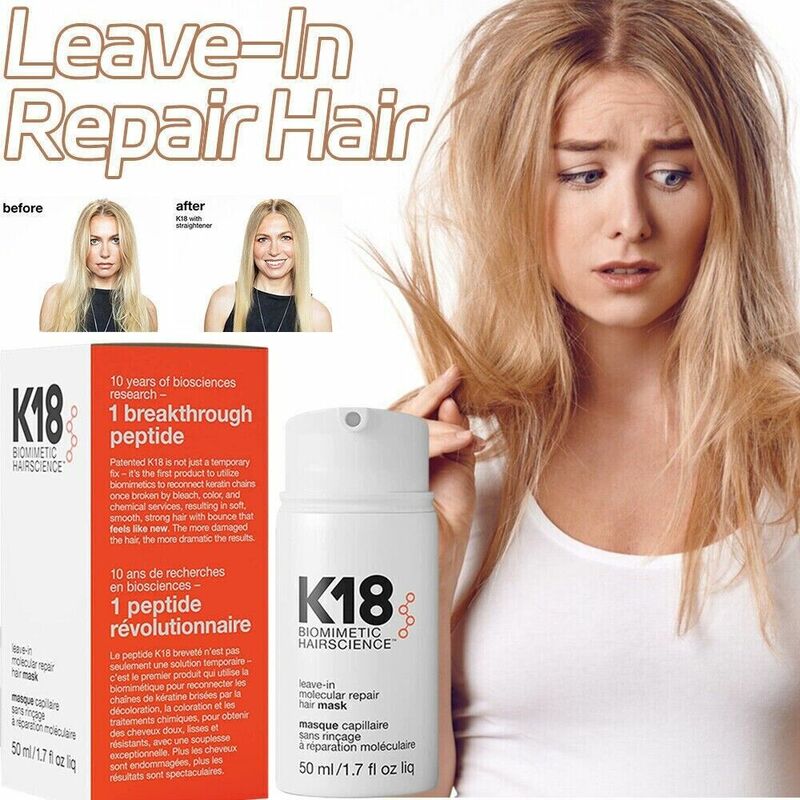 K18 masker reparasi molekul, masker pemulihan rambut lembut, perbaikan dalam Keratin & Perawatan Kulit Kepala 50ml