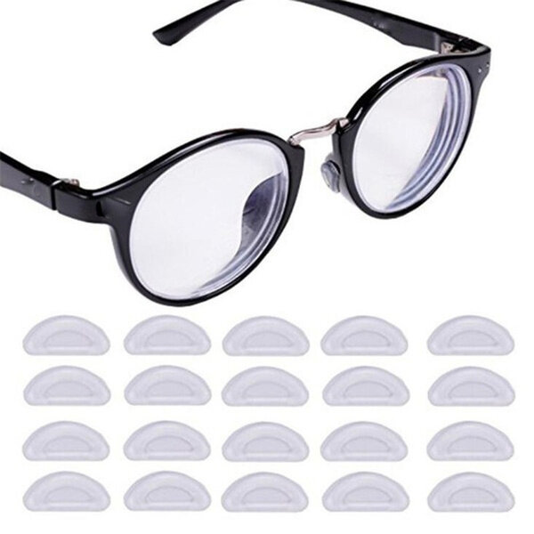 Almofadas adesivas do nariz do silicone para vidros, almofadas transparentes do nariz, óculos antiderrapantes, acessórios do eyewear, 5 pares, 10 pares