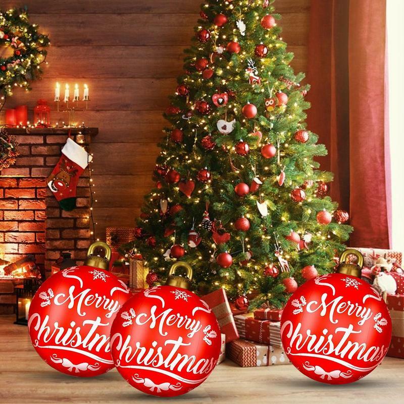 Grandi palline di natale resistenti all'usura e riutilizzabili decorazioni natalizie all'aperto gonfiabili natalizi per natale all'aperto