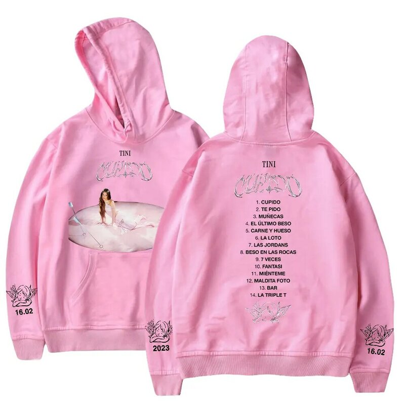 Tini Stoessel Cupido hoodie Album Tour Merch cetak musim dingin uniseks modis lucu kasual kaus
