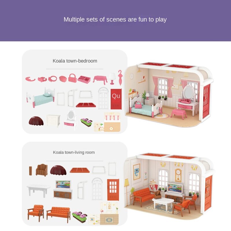 Dollhouse Furniture Miniature Toy, Cena Modelo, Itens, Cozinha, Acessórios