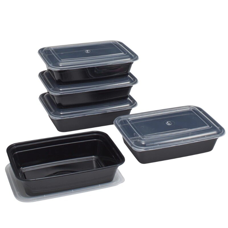 Mainstays contenedores de almacenamiento de alimentos de preparación de comidas, negro, 10 piezas