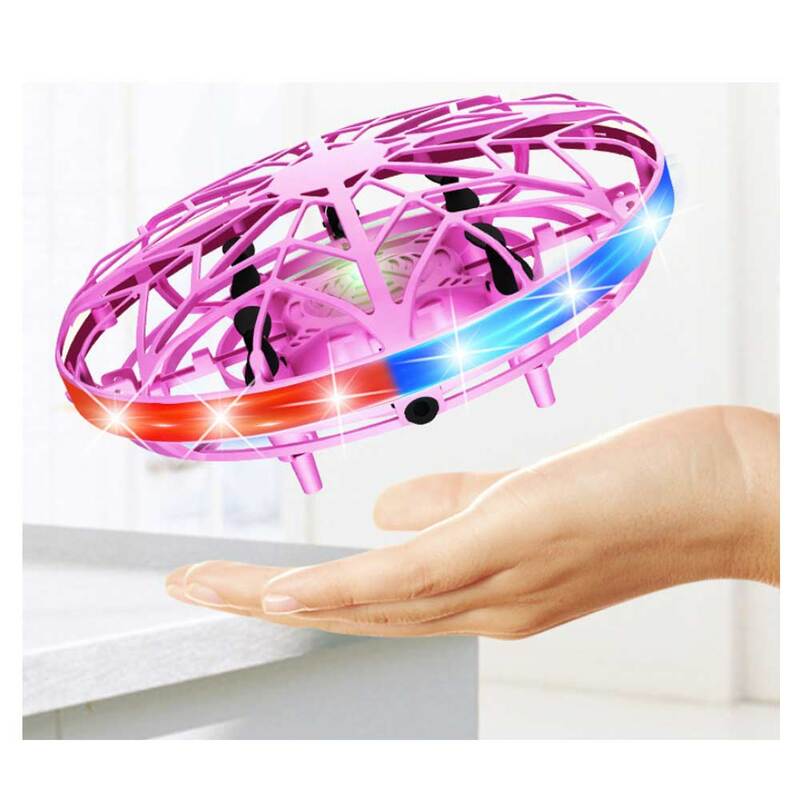 HWRC Mini UFO Hand Sensing Induction Helicopter Model RC Drone with LED Lights, USB Rechargeable Toys for kids