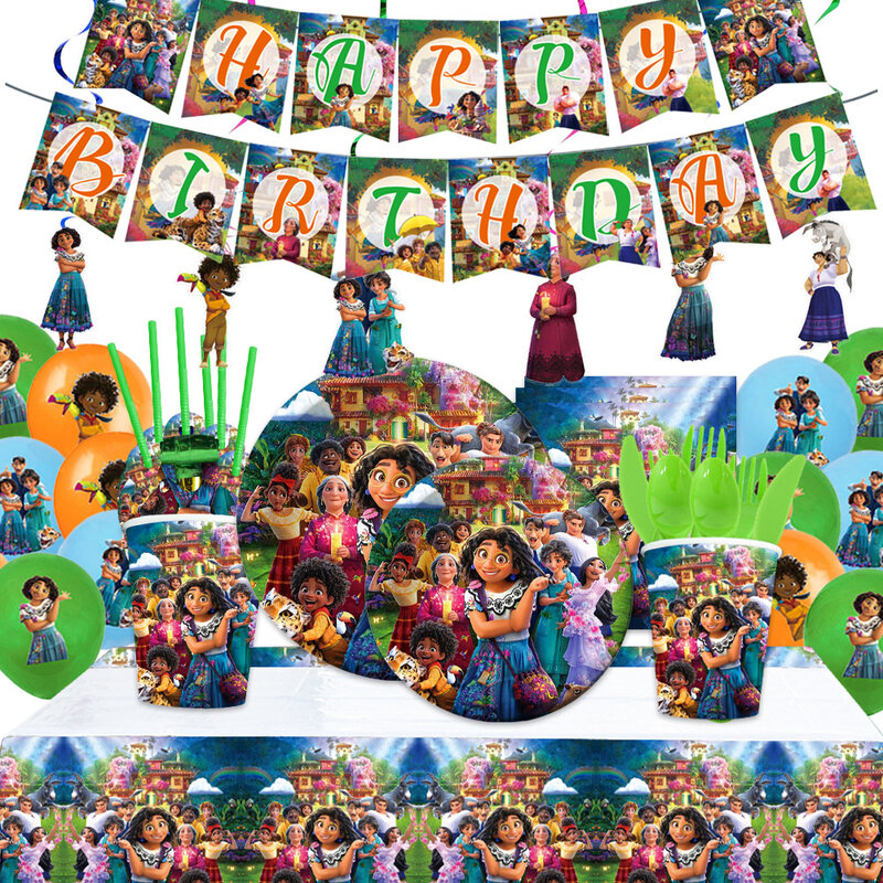 Disney Encanto Feestartikelen Papier Servetten Tafelkleed Platen Ballonnen Mirabel Thema Baby Shower Meisjes Verjaardag Partij Decoratie
