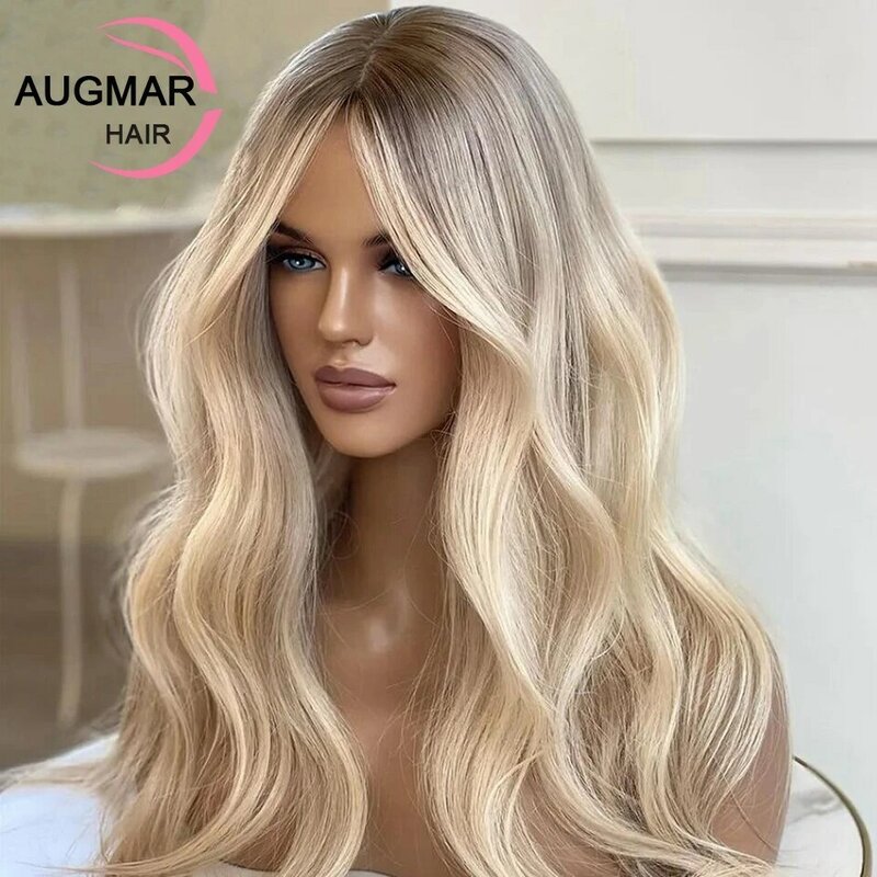 Perruque Lace Front Wig Body Wave Naturelle, Cheveux Humains, 13x6, 13x4, Pre-Plucked, Transparent, HD, à Reflets Blonds