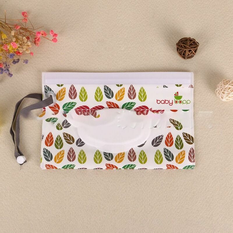 2Pcs EVA Wet Wipes Bag Infant Supplies Leaf Pattern Cleaning Wipes Case Flip Cover Eco-friendly Wet Wipe Pouch
