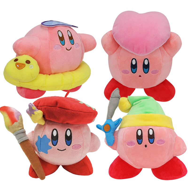 Kawaii Anime Star Kirby Sword Kirby Stuffed Peluche Plush High Quality Cartoon Toys Great Christmas Birthday Gift for Children
